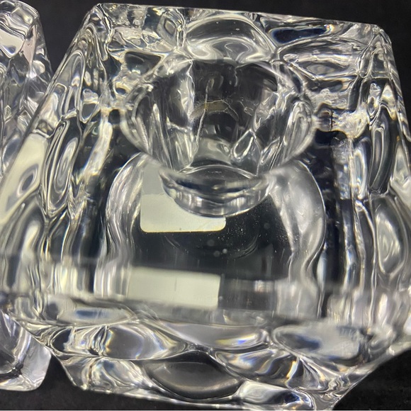 Partylite Cube Candle Holders Clear Glass Square Votive Tea Light Heavy Set Of 2 - Picture 5 of 6